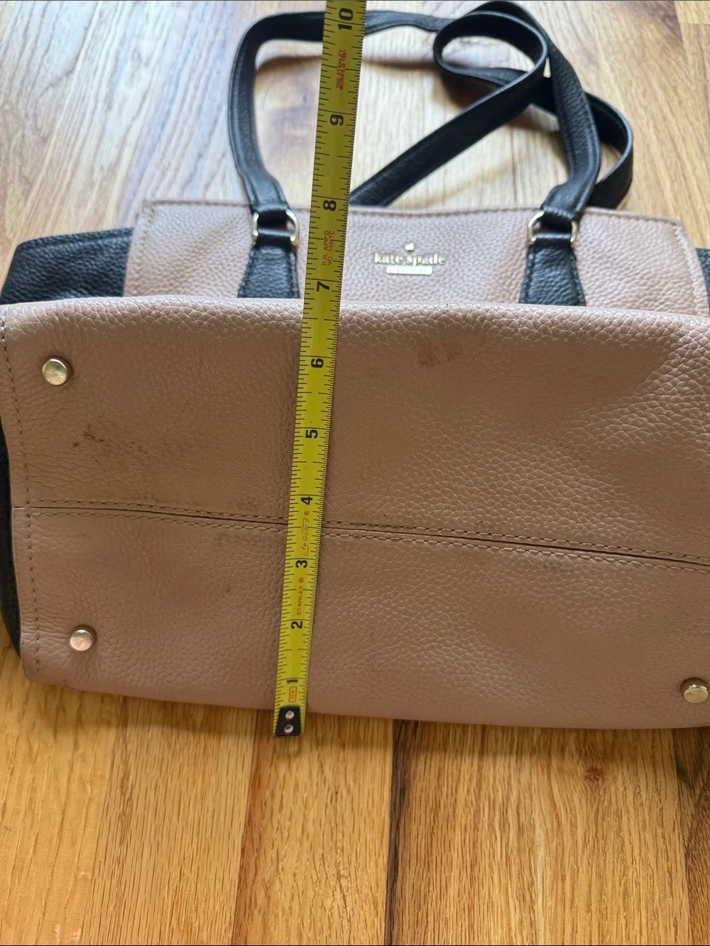 kate spade Two-Tone Pebbled Leather Tote in Black & Blush purse